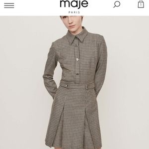 NEW Maje Wool Shirt Dress